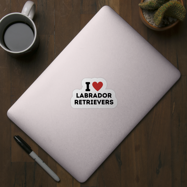 I Love Labrador Retrievers Simple Heart Design by Word Minimalism
